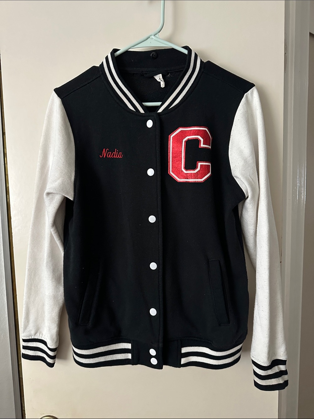 BAW Varsity cheer jacket Letterman in Black & White Size XS